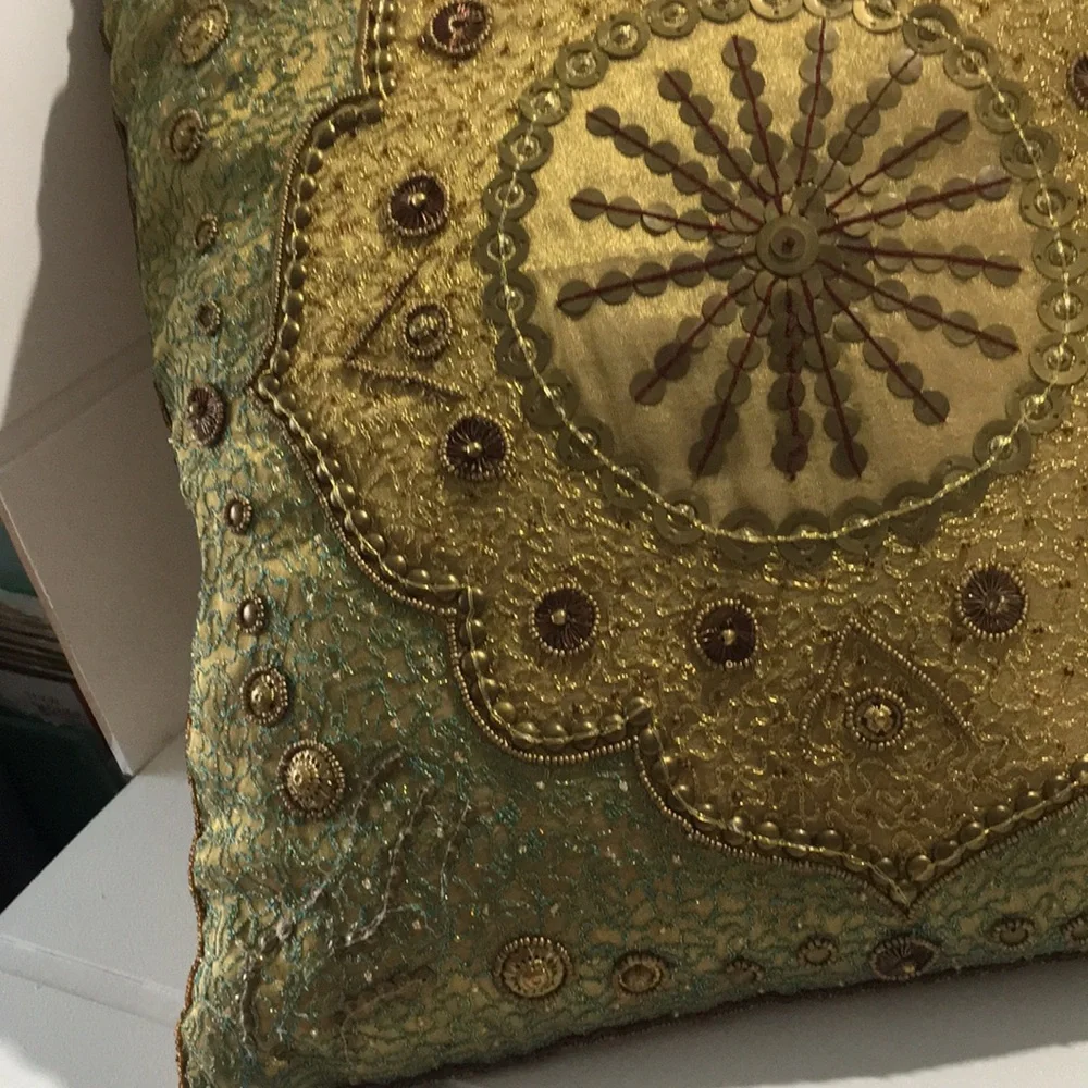 Chico Vintage bead/jewelry embellished decorative pillow.